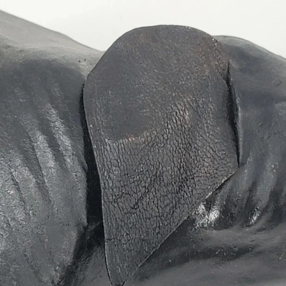 Leather Wrapped Elephant Figure Trunk Up Wildlife Vintage Collectible Handmade - Picture 2 of 13